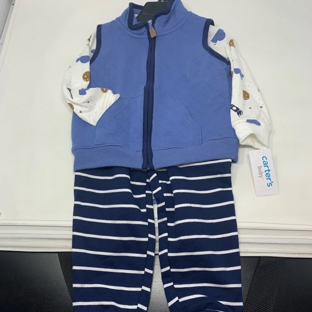 Carter's 3-Piece Vest, Rocket Bodysuit & Pants Set - Baby Boy - 24M